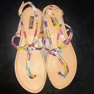 Multi-color Pink, Purple, Yellow Flats